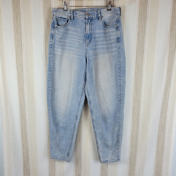 American Eagle Relaxed Mom Jeans Blue Size 10 Long‎ - Picture 1 of 12